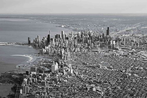 Chicago skyline from the air