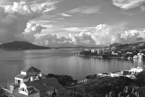 A view overlooking Tai Tam Bay with the American Club in the foreground.