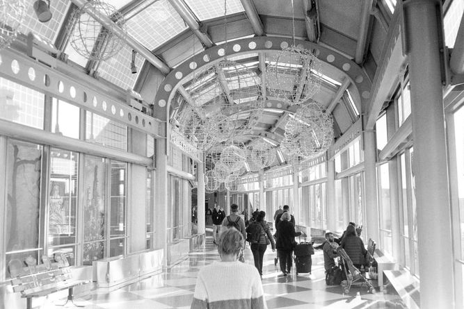 A hallway at O'Hare International Airport in Chicago, Ill.